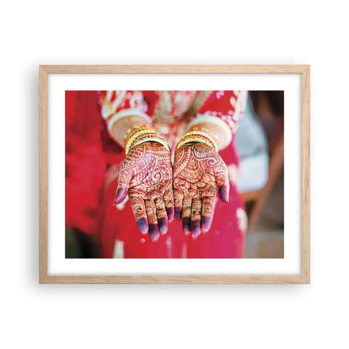 Poster in einem Rahmen aus heller Eiche - Bereit, das Glück zu fangen? - 50x40 cm