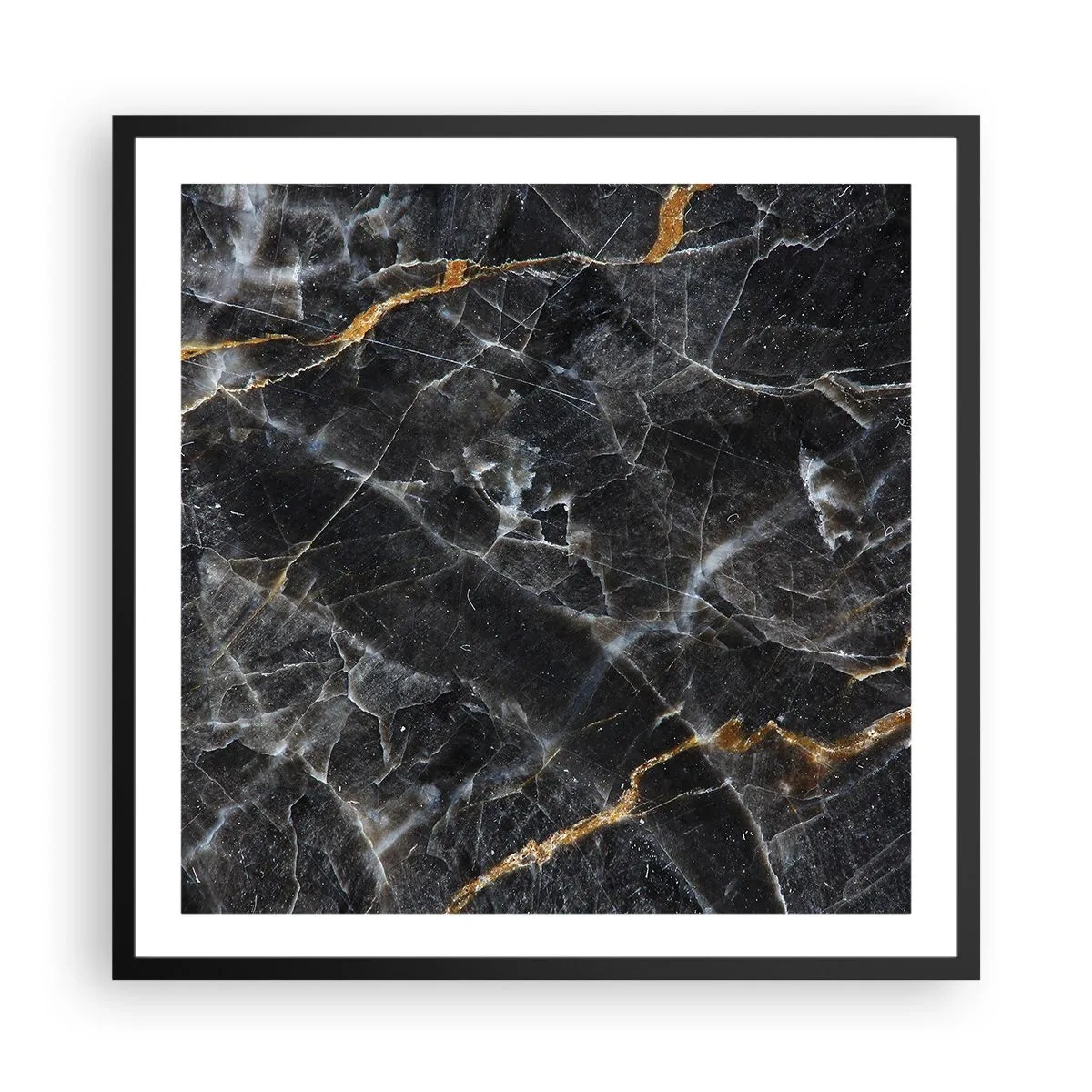 Poster in einem schwarzem Rahmen - Das Innenleben des Steins - 60x60 cm