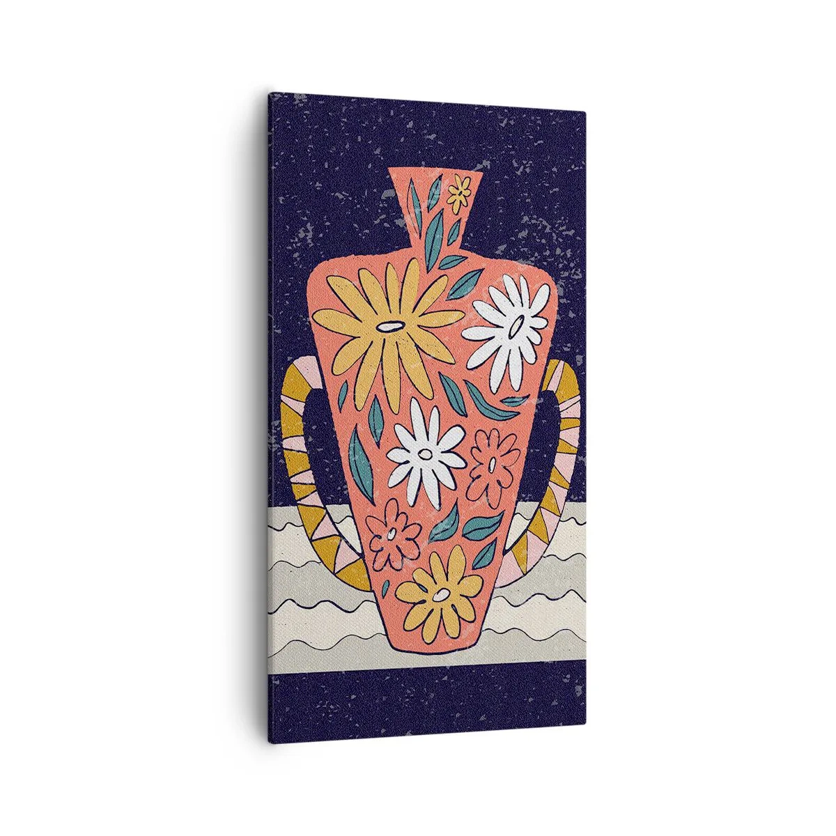 Bild auf Leinwand - Leinwandbild - Bemalter Krug - 55x100 cm