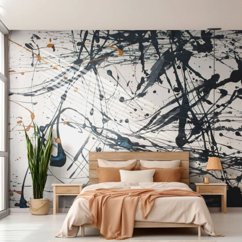 Fototapete Standard Eco - Abstrakte Punkte und Linien - 100x70cm - Sinn machen oder keinen Sinn machen? - Moderne Wanddekoration für Wohnzimmer und Schlafzimmer ARTTOR