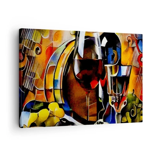 Bild auf Leinwand - Leinwandbild - Abstraktes Stillleben mit Gläsern und Instrumenten - 70x50cm - Und die Welt nimmt Farben an - Moderne Wanddekoration für Wohnzimmer und Schlafzimmer ARTTOR