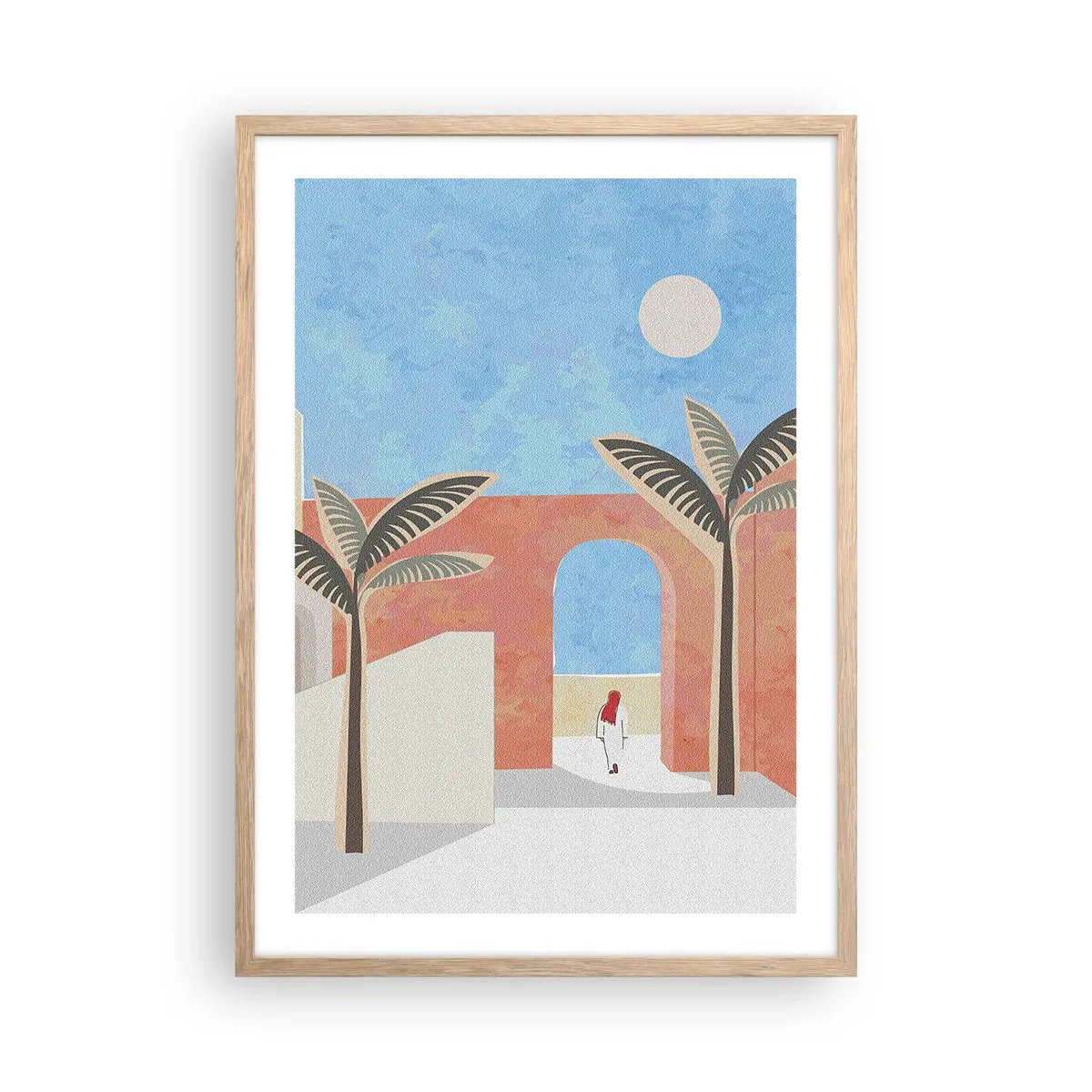 Poster in einem Rahmen aus heller Eiche - Arabischer Tag - 50x70 cm