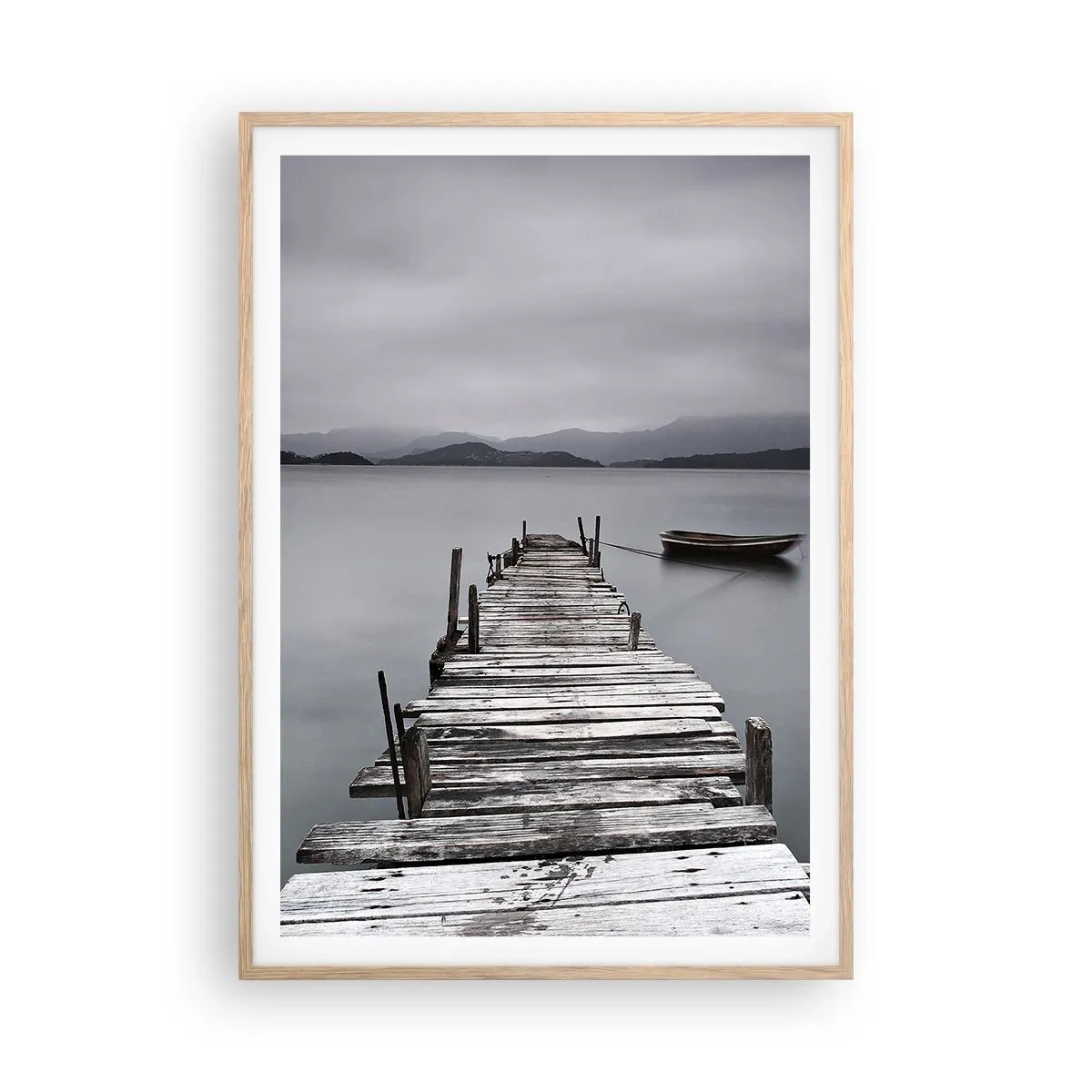 Poster in einem Rahmen aus heller Eiche - Du kannst morgen gehen - 70x100 cm