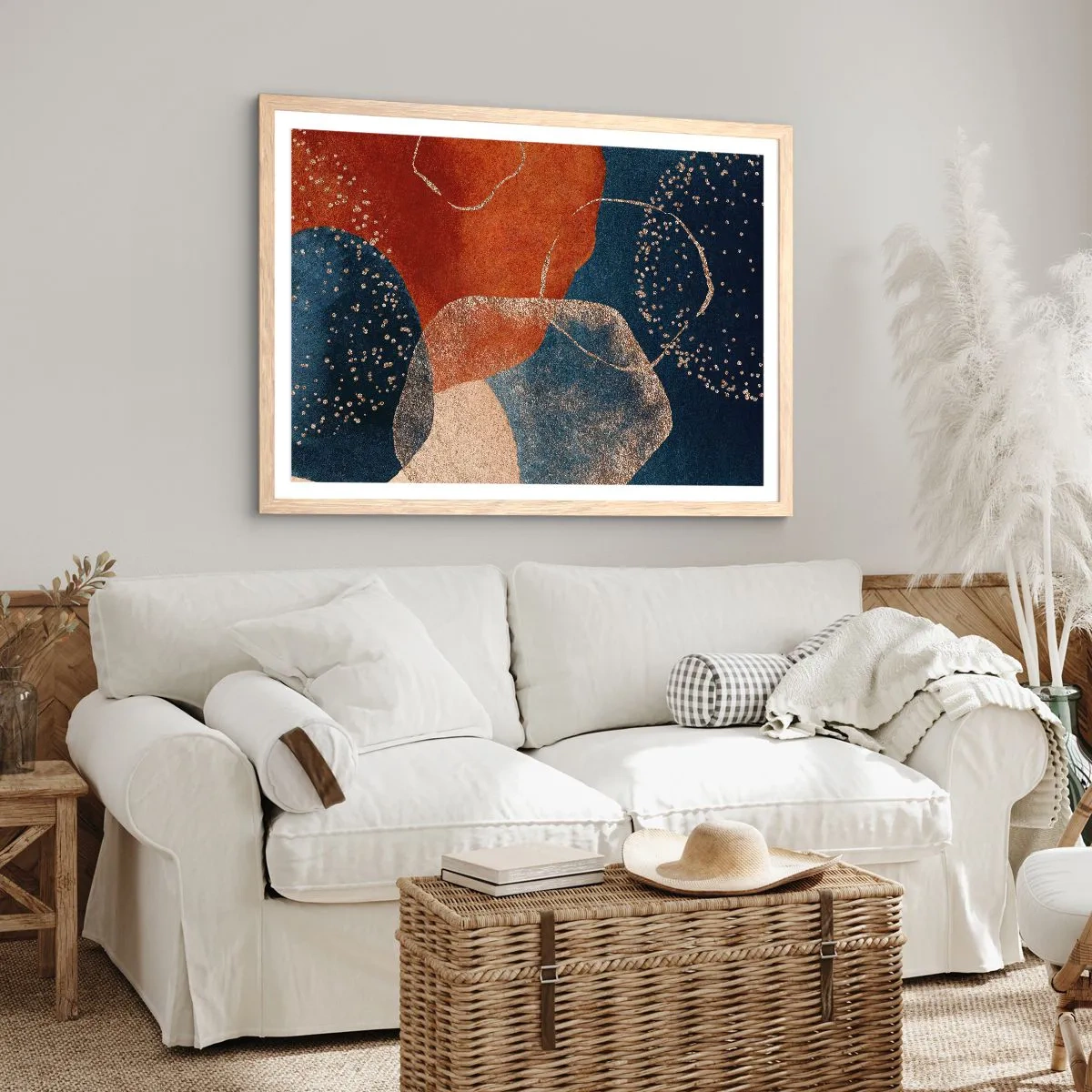 Poster in einem Rahmen aus heller Eiche - Die Leichtigkeit des Seins - 70x50 cm