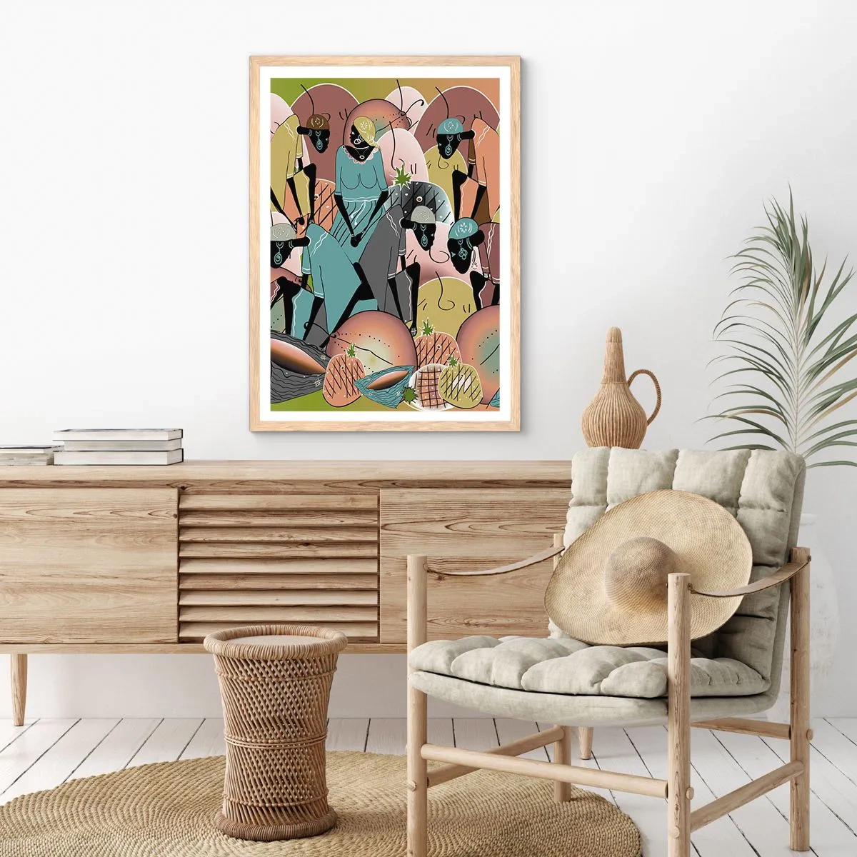 Poster in einem Rahmen aus heller Eiche - Ein toller Urlaub steht bevor - 30x40 cm