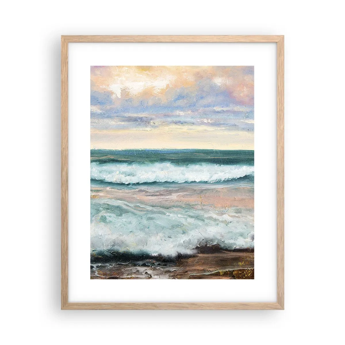 Poster in einem Rahmen aus heller Eiche - Hier werden Sie Ihre Seele baumeln lassen - 40x50 cm