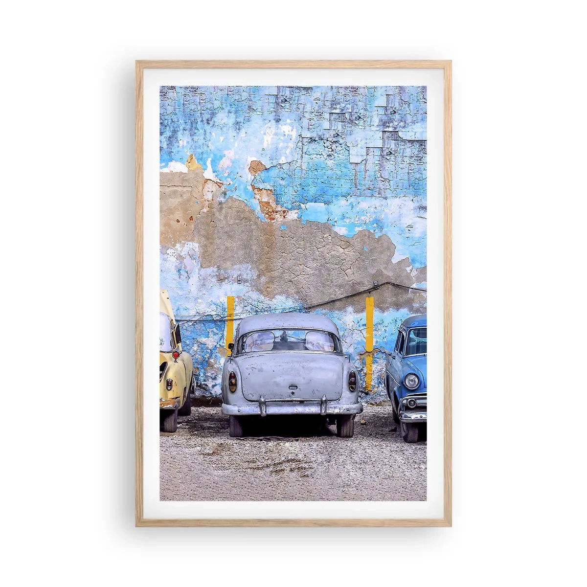 Poster in einem Rahmen aus heller Eiche - Treffen der Veteranen - 61x91 cm