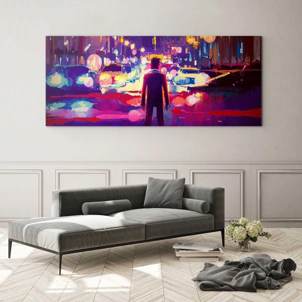 Glasbild - Bild auf glas - Eingetaucht in das Licht - 90x30 cm