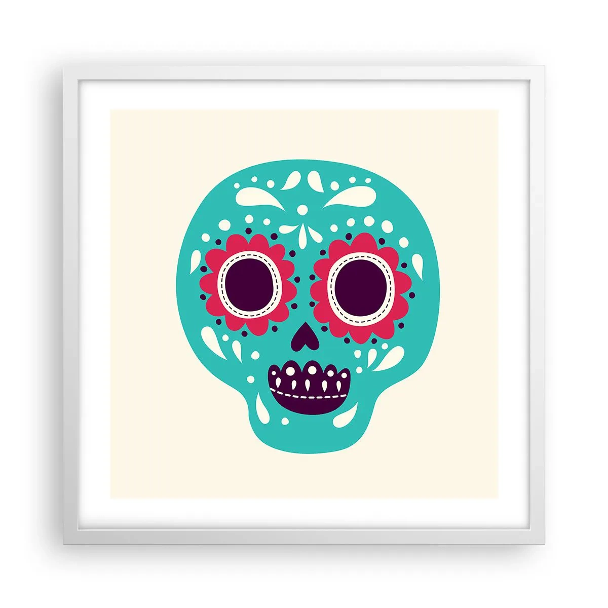 Poster in einem weißen Rahmen - Das Leben – Spaß bis zum Tod - 50x50 cm