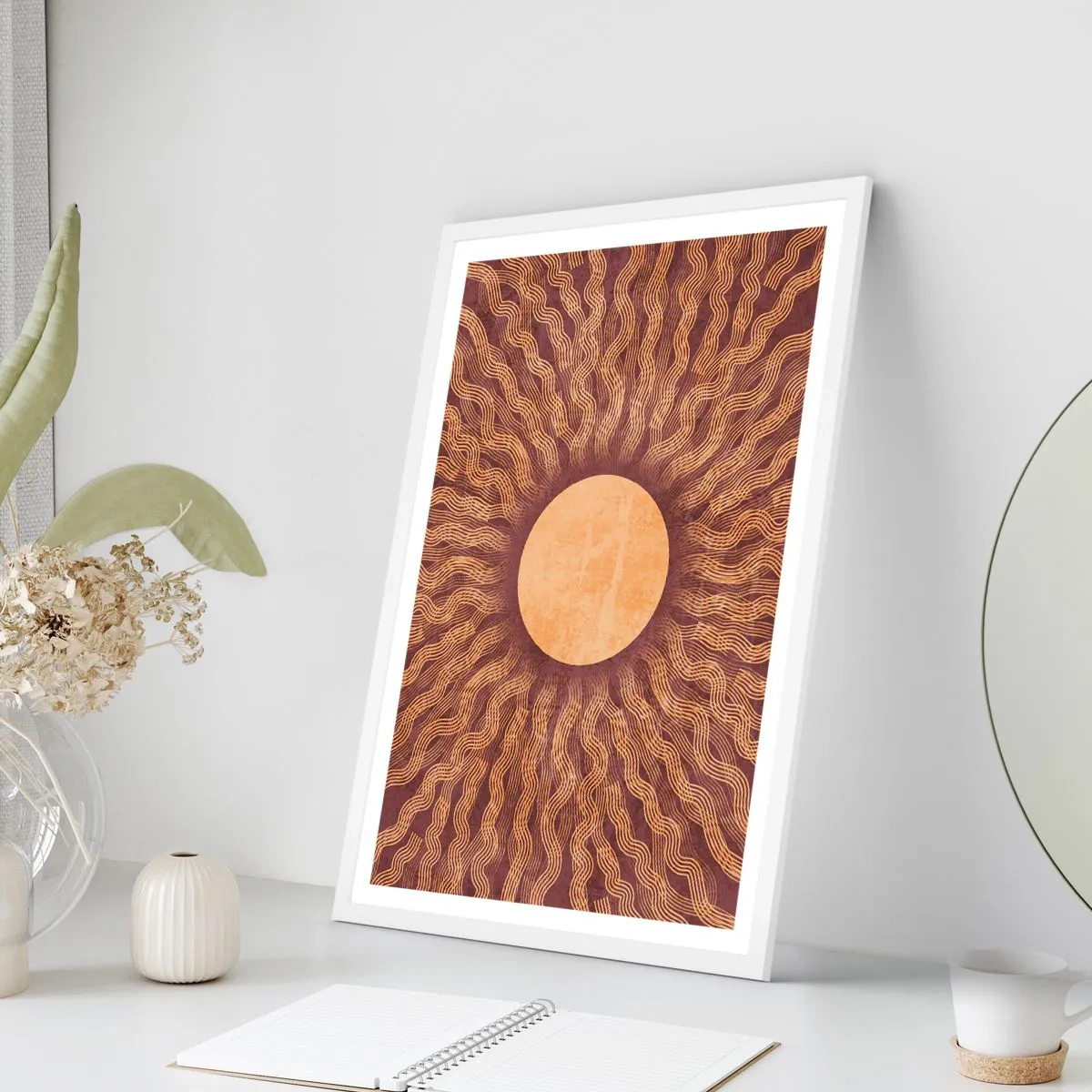 Poster in einem weißen Rahmen - Sonnensymbol - 61x91 cm