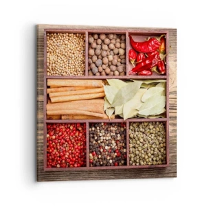 Bild auf Leinwand - Leinwandbild - Ordnung der Formen, Bouquet von Aromen - 70x70 cm