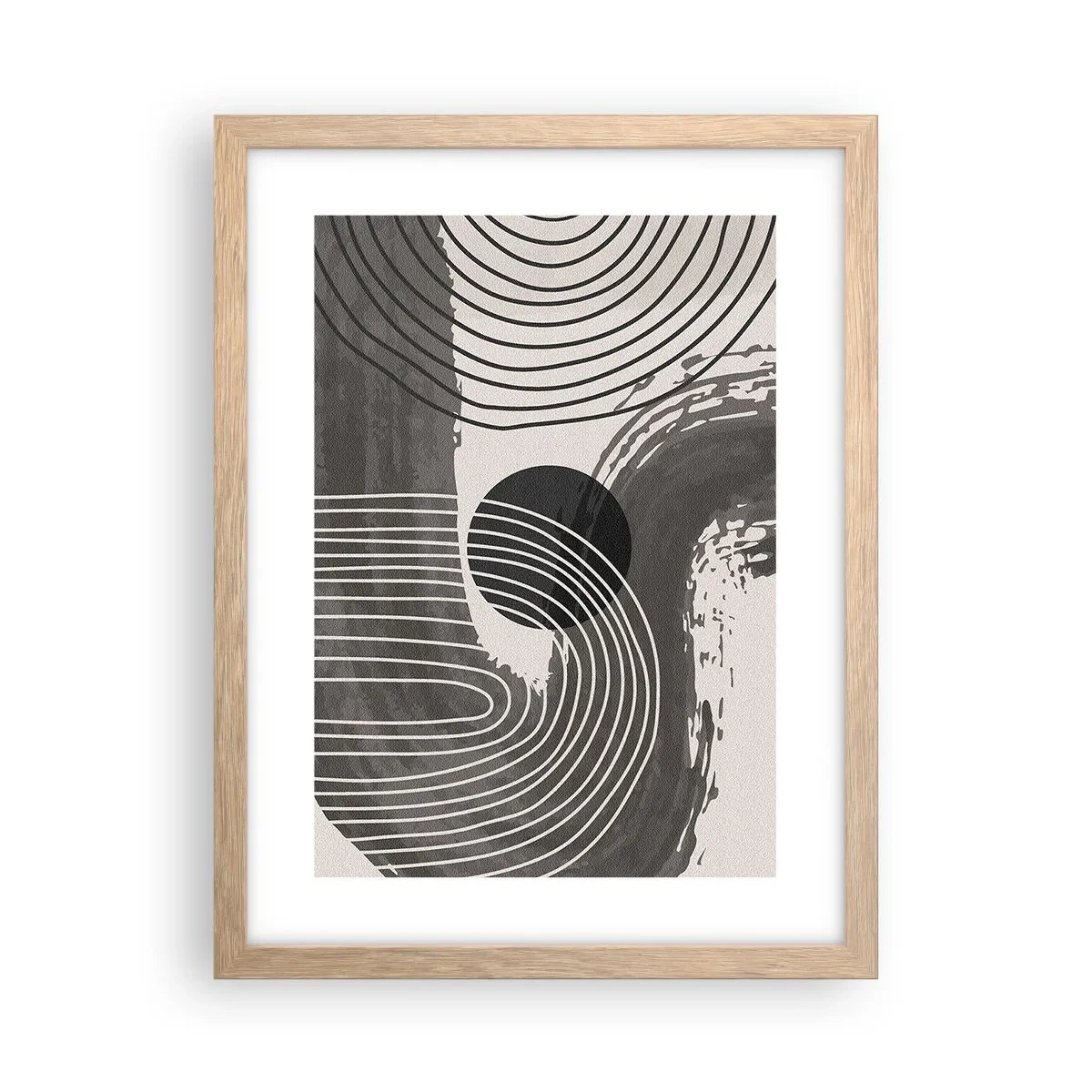 Poster in einem Rahmen aus heller Eiche - Oval gewinnt - 30x40 cm