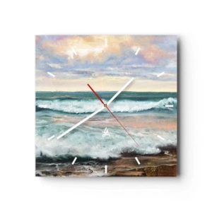 Wanduhr - Glasuhr - Hier werden Sie Ihre Seele baumeln lassen - 40x40 cm