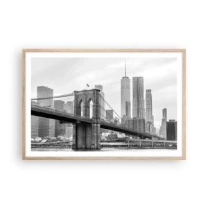 Poster in einem Rahmen aus heller Eiche - New Yorker Atmosphäre - 91x61 cm