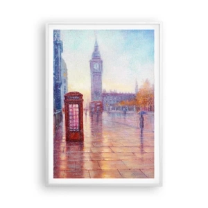 Poster in einem weißen Rahmen - Londoner Herbsttag - 70x100 cm