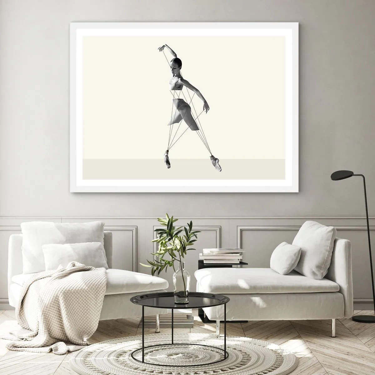 Poster in einem weißen Rahmen - Im Theater der Welt - 70x50 cm