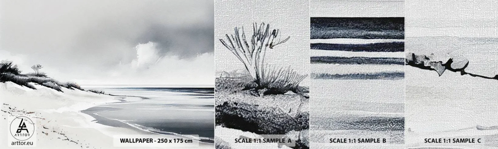 Fototapeten Muster Premium Canvas - Für immer zusammen - Dünen, Strand, Ozean - 100x30 cm