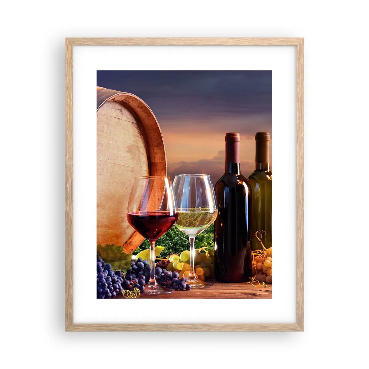 Poster in einem Rahmen aus heller Eiche - Hier schmeckt das Leben - 40x50 cm