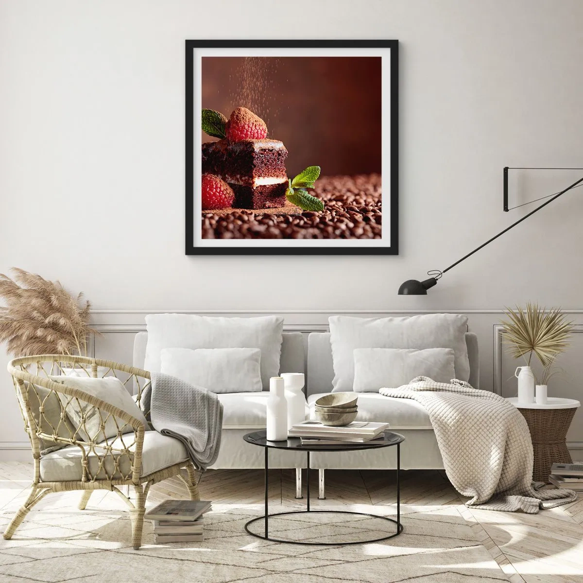 Poster in einem schwarzem Rahmen - Das Leben ist süß - 30x30 cm