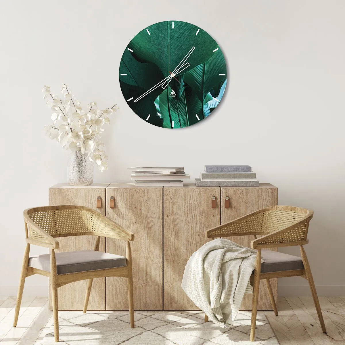 Wanduhr - Glasuhr - Dem Licht zugewandt - 40x40 cm