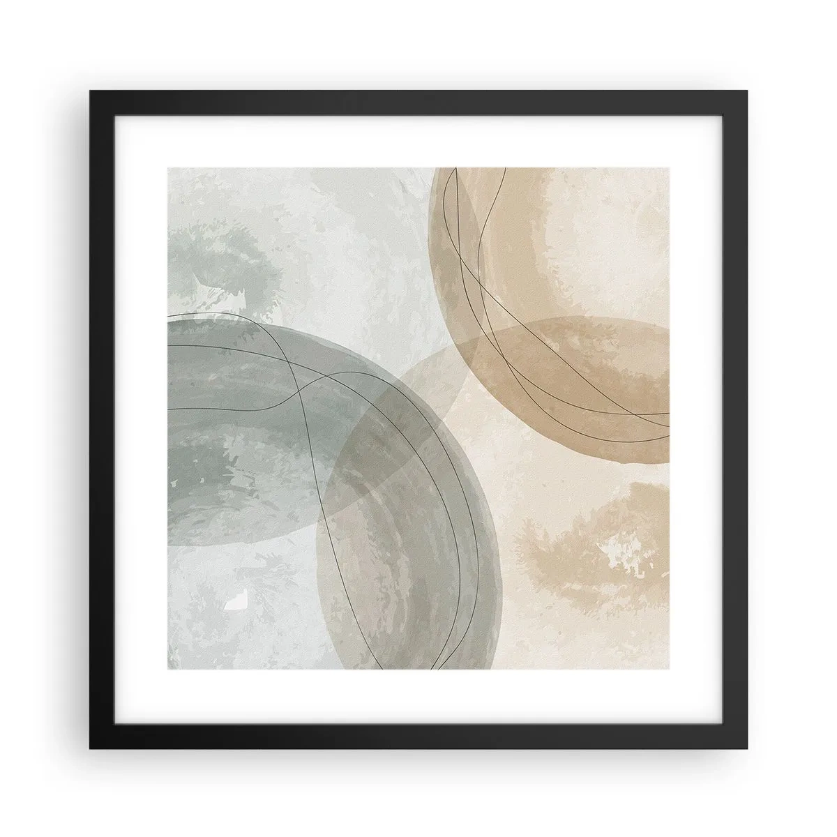 Poster in einem schwarzem Rahmen - Welten durchdringen - 40x40 cm