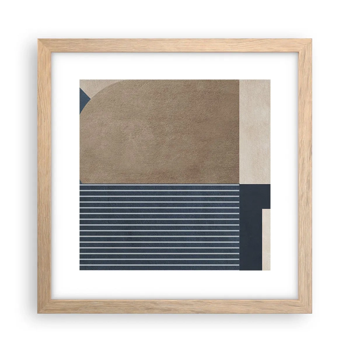 Poster in einem Rahmen aus heller Eiche - Komposition aus Einfachheit und Rundheit - 30x30 cm