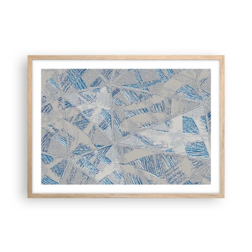 Poster in einem Rahmen aus heller Eiche - In einem blaugrauen Labyrinth - 70x50 cm