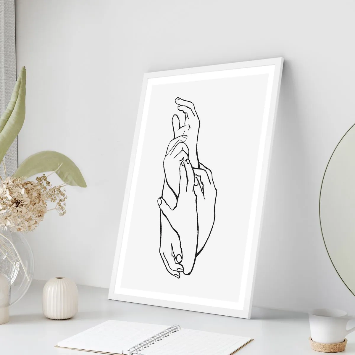 Poster in einem weißen Rahmen - Gute Geste - 50x70 cm