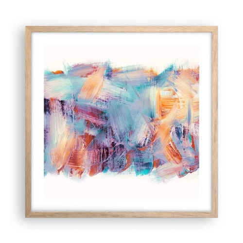 Poster in einem Rahmen aus heller Eiche - Buntes Durcheinander - 50x50 cm