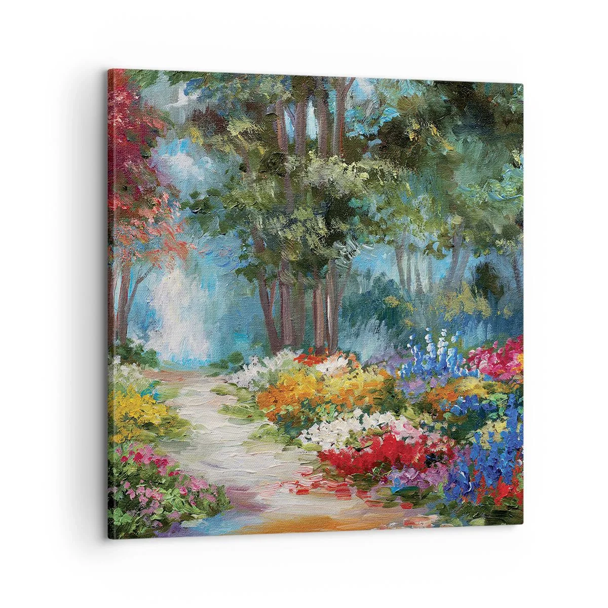 Bild auf Leinwand - Leinwandbild - Waldgarten, Blumenwald - 60x60 cm