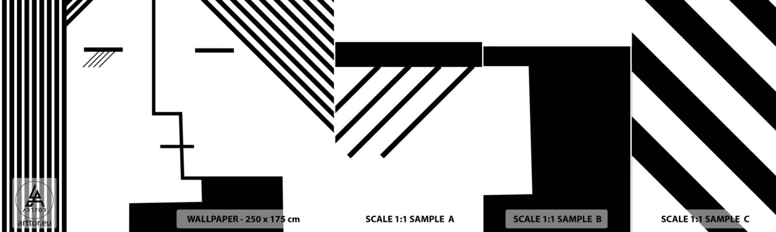 Fototapetenmuster Standard Eco - Einfach ein Kuss - Moderne Kunst, Schwarz und weiß, Gesicht - 100x30 cm