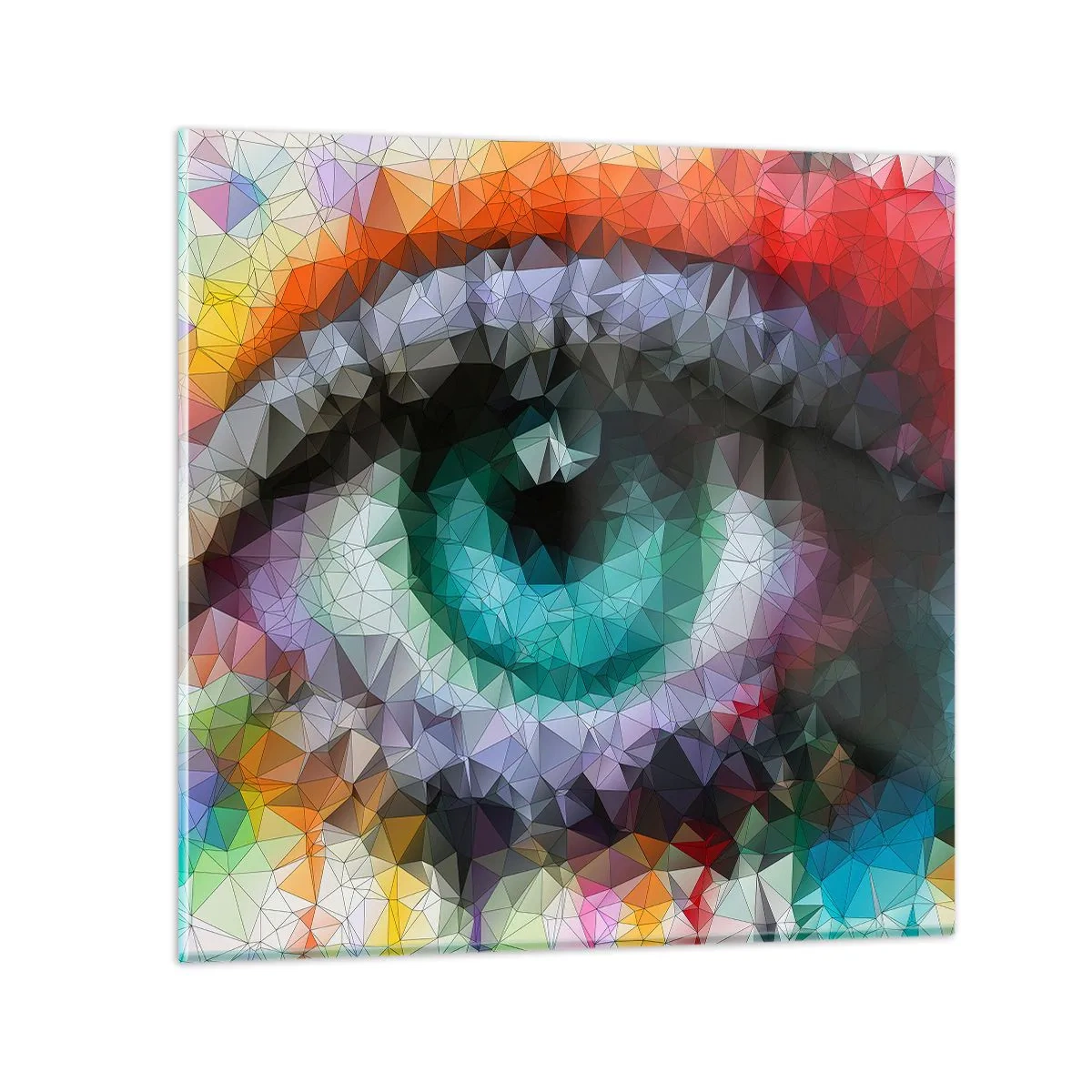 Glasbild - Bild auf glas - Kristallines Leuchten der Augen - 70x70 cm