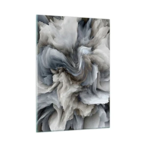 Glasbild - Bild auf glas - Eine abstrakte Komposition, die wirbelnden Federn ähnelt - 50x70cm - Stein und Blume - Moderne Wanddekoration für Wohnzimmer und Schlafzimmer ARTTOR