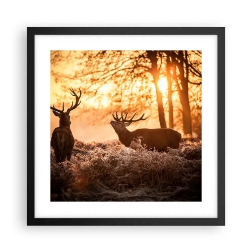 Poster in einem schwarzem Rahmen - Der Traum eines Jägers - 40x40 cm