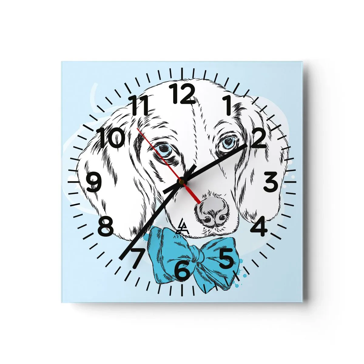 Wanduhr - Glasuhr - Hunde-Eleganz - 40x40 cm