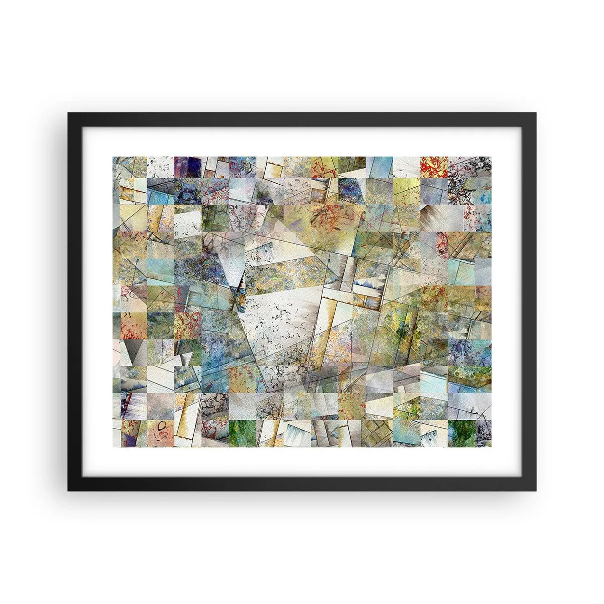 Poster in einem schwarzem Rahmen - Geometrische Mischung - 50x40 cm