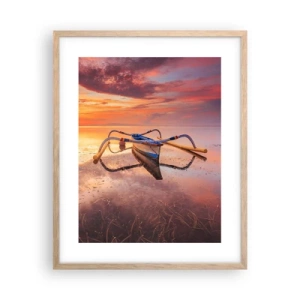 Poster in einem Rahmen aus heller Eiche - Die Ruhe eines tropischen Abends - 40x50 cm
