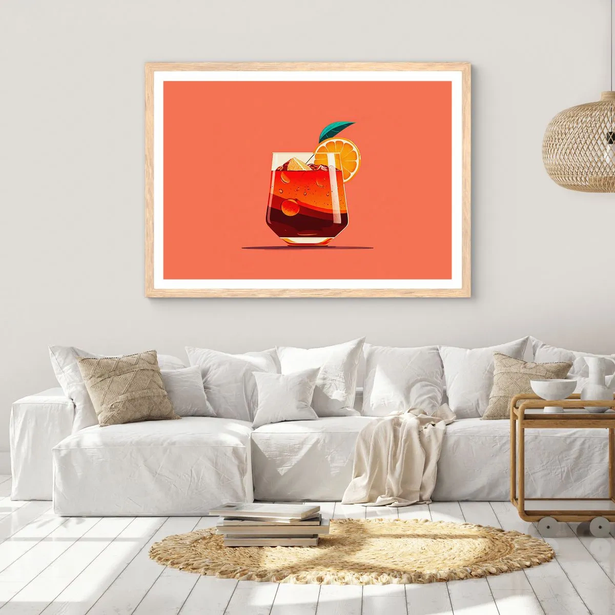 Poster in einem Rahmen aus heller Eiche - Sommerliche Erfrischung - 50x40 cm