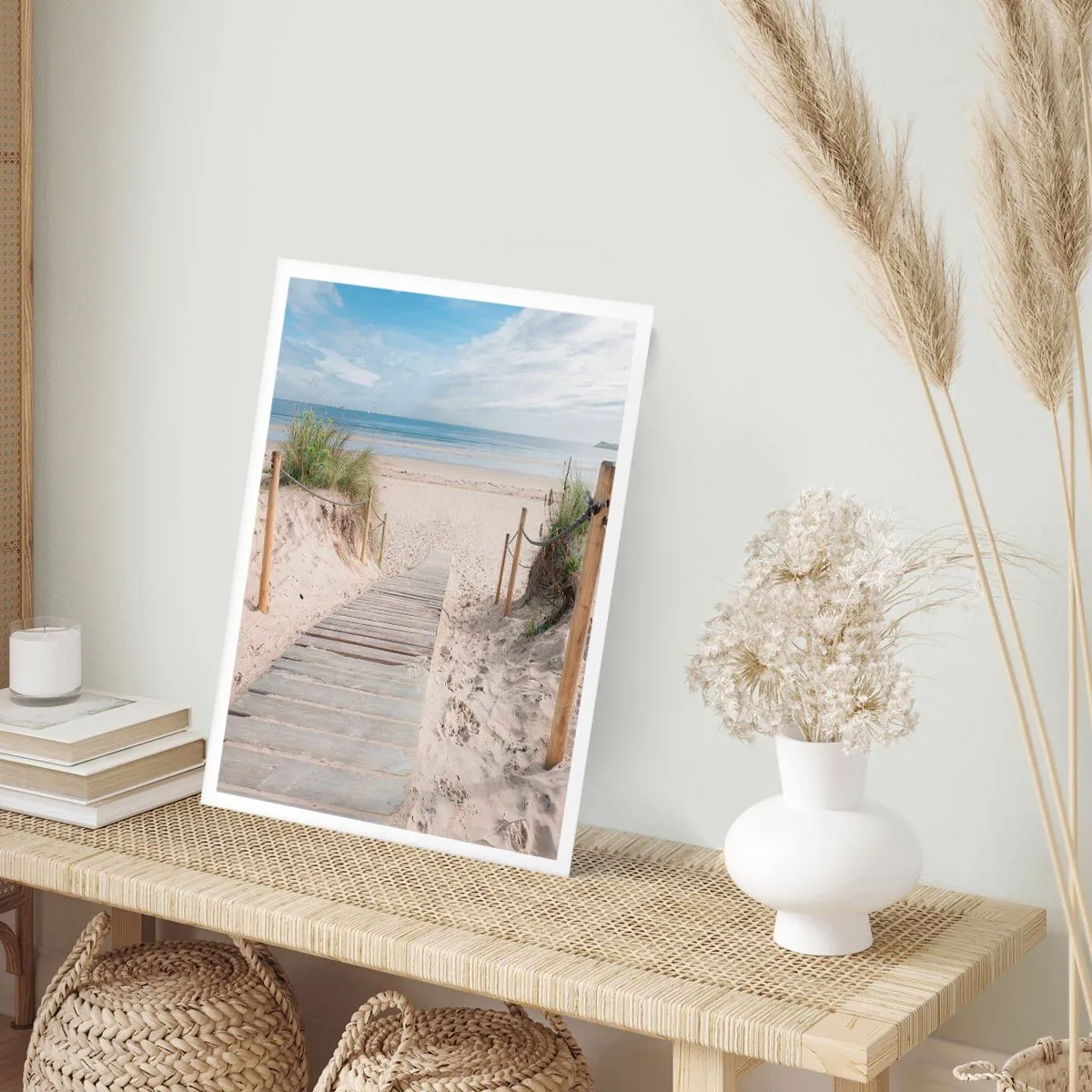 Poster - Weg zum Strand mit Meerblick - 50x70cm - Bis zum Horizont - Moderne Wanddekoration für Wohnzimmer und Schlafzimmer ARTTOR