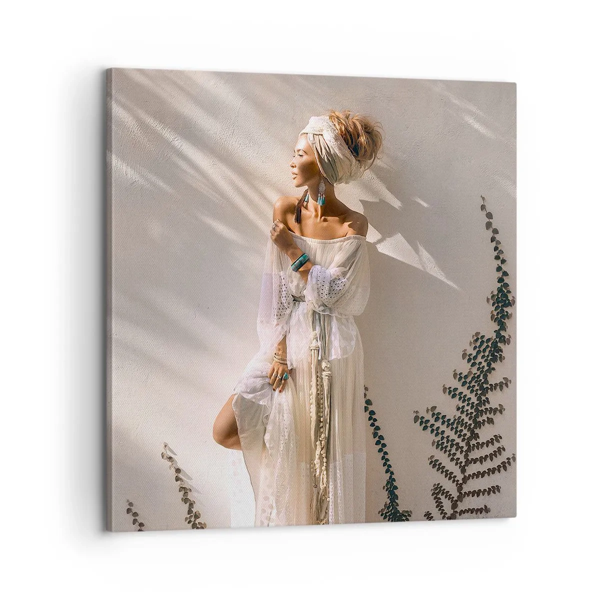 Bild auf Leinwand - Leinwandbild - Die Sonne und das Mädchen - 60x60 cm