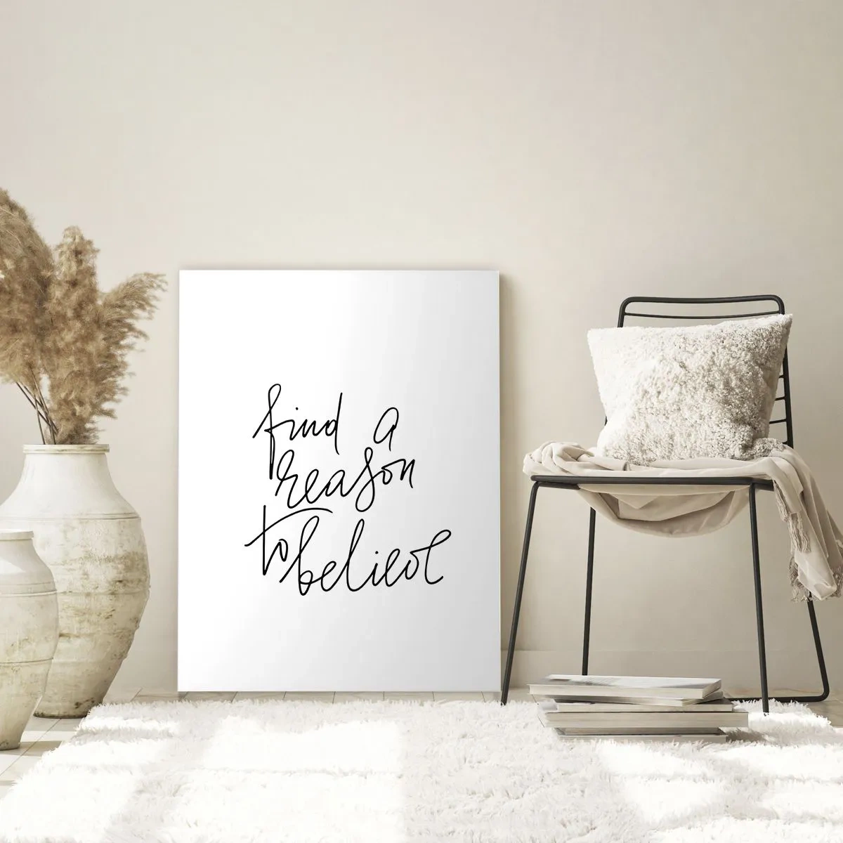 Glasbild - Bild auf glas - Minimalistische Typografie mit einem inspirierenden Zitat - 50x70cm - Es ist möglich - Moderne Wanddekoration für Wohnzimmer und Schlafzimmer ARTTOR