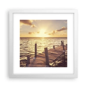 Poster in einem weißen Rahmen - Das goldene Land der Sanftmut - 30x30 cm