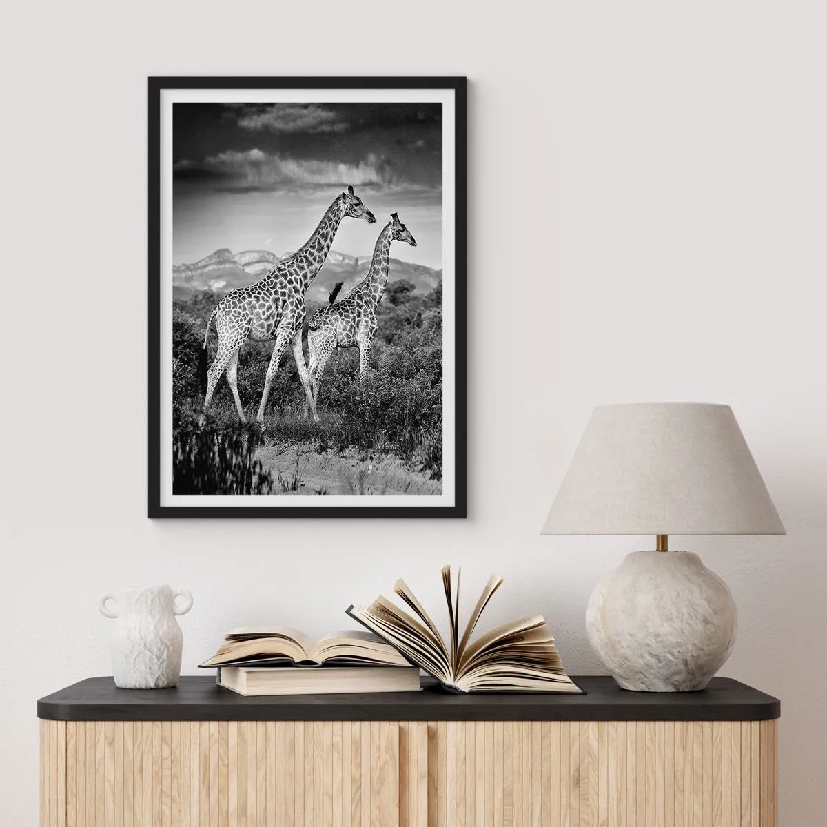 Poster in einem schwarzem Rahmen - Hohe Sphären in Afrika - 40x50 cm