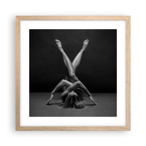 Poster in einem Rahmen aus heller Eiche - Die Geometrie der Nacktheit - 40x40 cm