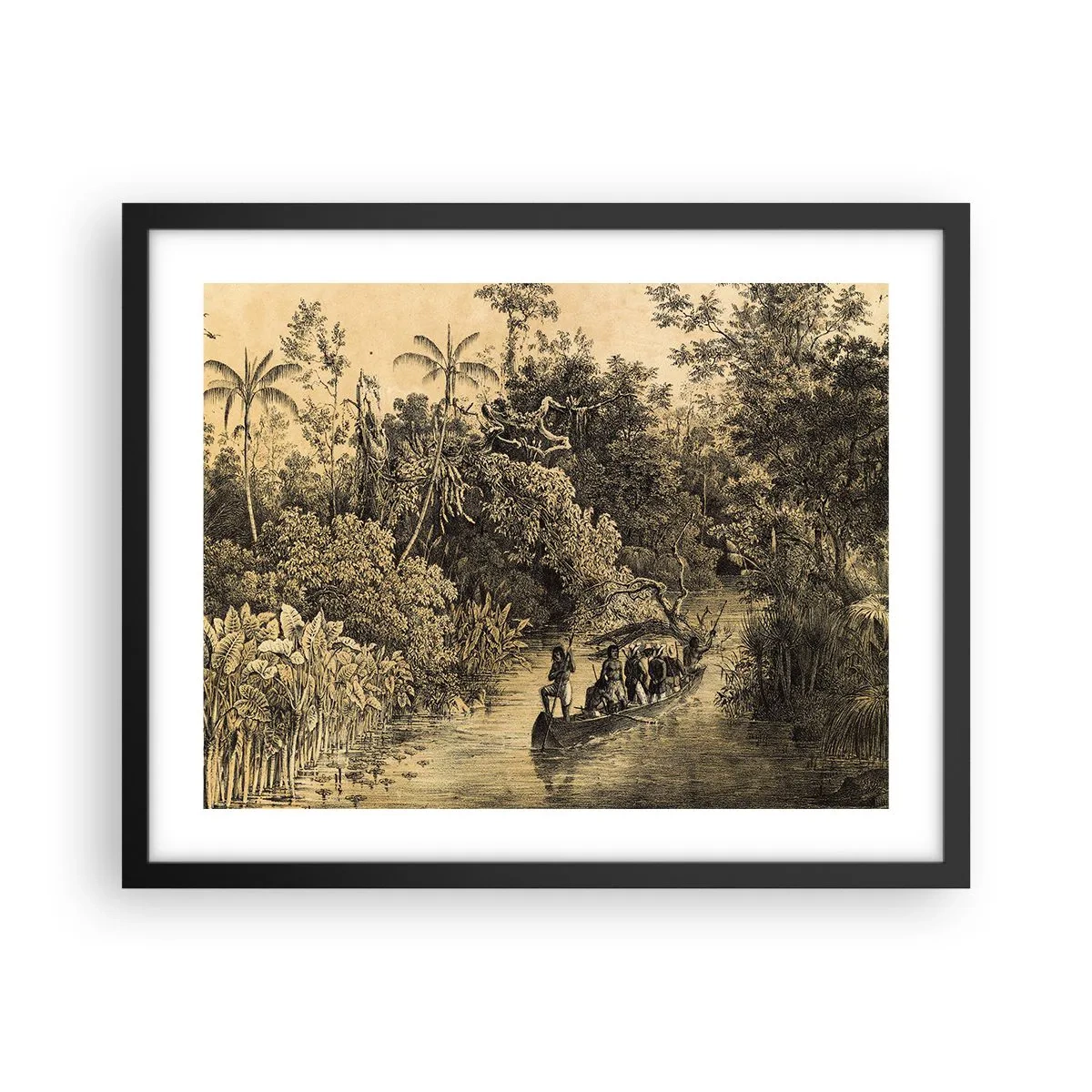 Poster in einem schwarzem Rahmen - Expedition zur Quelle - 50x40 cm
