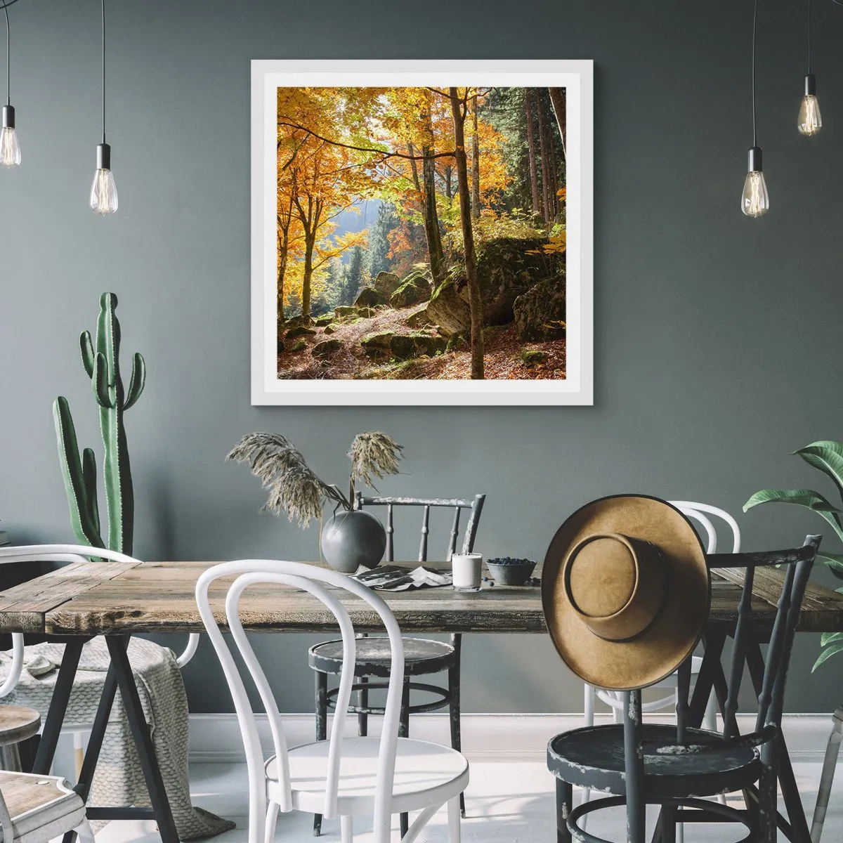 Poster in einem weißen Rahmen - Zeit zum Entspannen - 60x60 cm