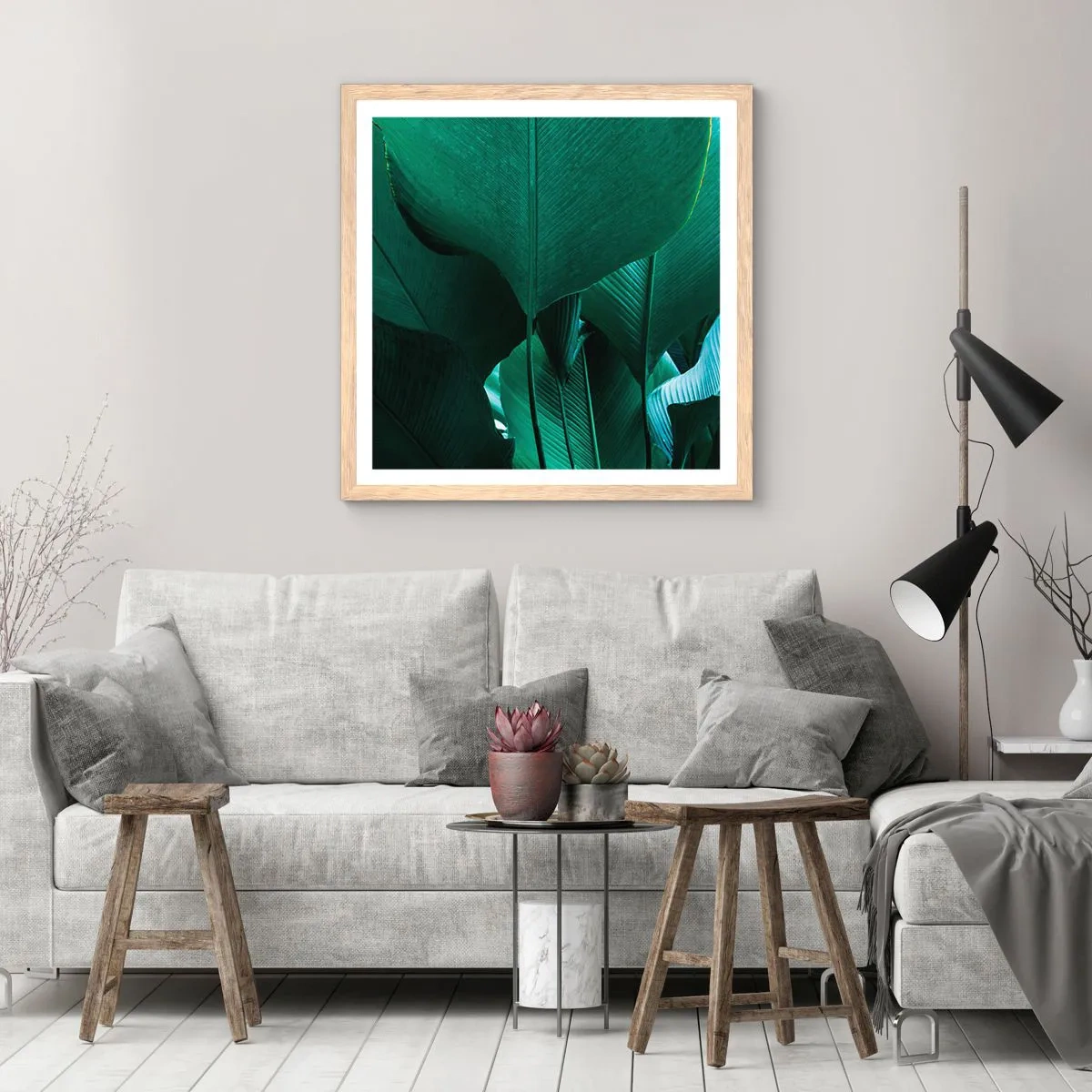 Poster in einem Rahmen aus heller Eiche - Dem Licht zugewandt - 50x50 cm