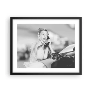 Poster in einem schwarzem Rahmen - Hallo, wir sind in den 1950er Jahren. - 50x40 cm