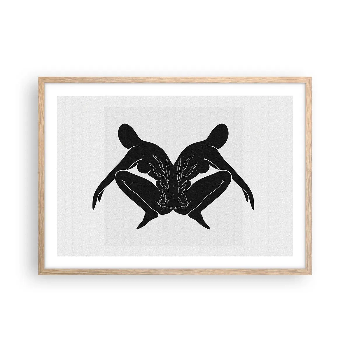 Poster in einem Rahmen aus heller Eiche - Gemeinsame Seele - 70x50 cm