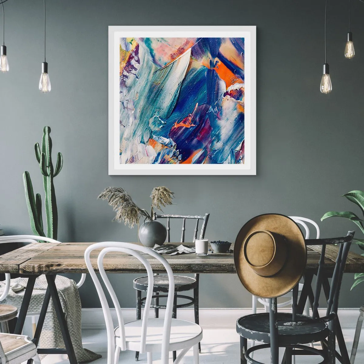 Poster in einem weißen Rahmen - Farbverwirrung - 40x40 cm